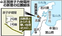 志賀原発直下に活断層の可能性 保安院調査