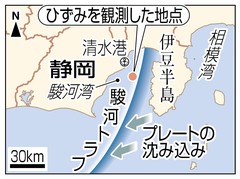 駿河湾海底 ひずみ蓄積 津波巨大化の可能性