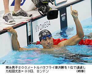 松田が２大会連続銅メダル 北島、立石も決勝進出