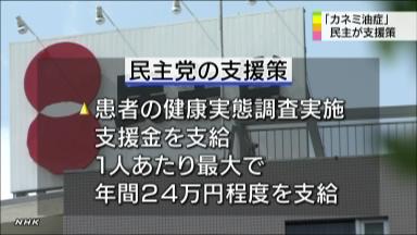 カネミ油症を公的救済＝議員立法へ自公と調整－民主方針