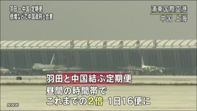 航空自由化:日中が合意 羽田−中国の定期便倍増へ