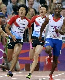 男子４００ｍリレー、日本５位 陸上・１１日