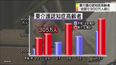 認知症高齢者１０年で倍増 ３００万人、厚労省推計