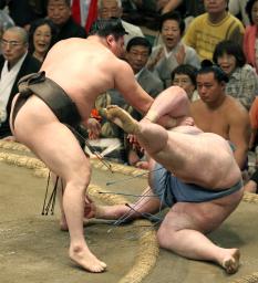 白鵬、日馬は６連勝 全勝対決は旭天鵬が制す…秋場所６日目