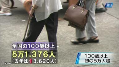 県内１００歳以上 過去最多の４４６人