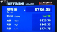 日経平均終値、３営業日続けて下落