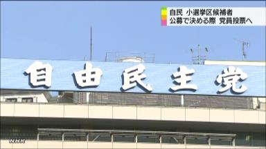 自民、候補者選考で党員投票 都道府県連に幹事長要請