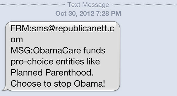 Anti-Obama <b>text</b> messages linked to Centreville firm