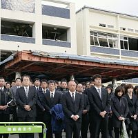 津波で全壊、陸前高田市役所旧庁舎などお別れ会