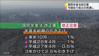 約１兆円の年金“過剰支給”が発生 年金減額３回目を半年先送り 民自が再修正