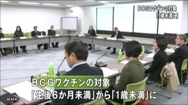 ＢＣＧ、適齢は「生後５か月以上８か月未満」案