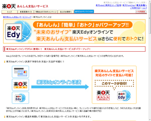スマホの IC 型 Edy と連携可能なサーバー型電子マネー「楽天 Edy オンライン」