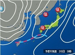 天気:近畿、東海の太平洋側で大雨の恐れ