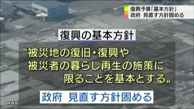 １６８億円を執行停止＝復興予算、新基準を決定―政府