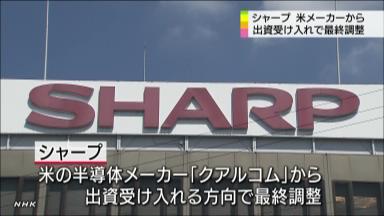 シャープ、クアルコムの９９億円出資受け入れ