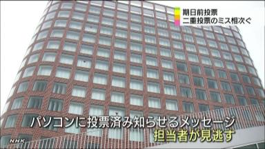 期日前投票で二重投票 福生市と足立区