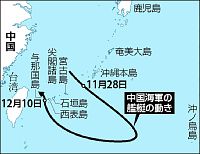 中国軍艦、与那国島沖の接続水域を航行