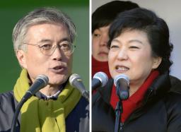 文氏猛追、朴氏と大接戦 韓国大統領選19日投開票