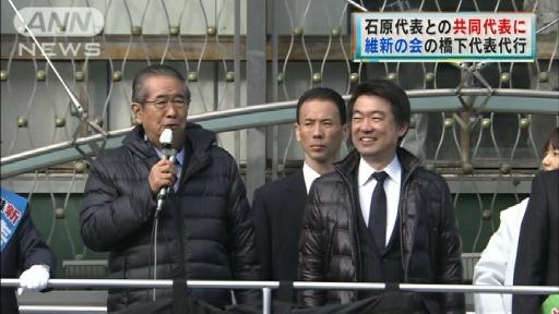 石原代表との共同代表に 維新の会の橋下代表代行