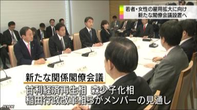 首相、若者・女性向け雇用促進策の策定指示 経済再生本部