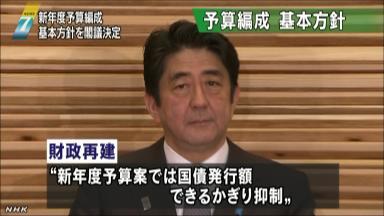 13年度予算方針を決定 「国債発行抑制」