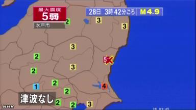 水戸市で震度５弱