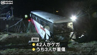 観光バスが線路に転落、４２人重軽傷 大分（大分県）