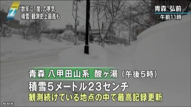 青森市で積雪過去最高５２３ｃｍ…事故相次ぐ