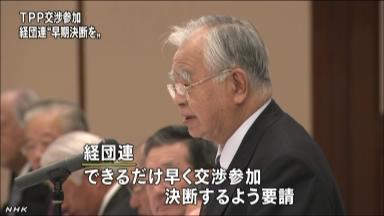 経団連会長、ＴＰＰ巡る日米首脳会談「書面で残せて良かった」