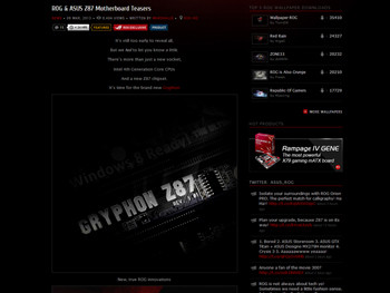 ASUS、Intel Z87搭載マザーのティザーサイト公開 - &quot;GRYPHON Z87&quot;の文字も