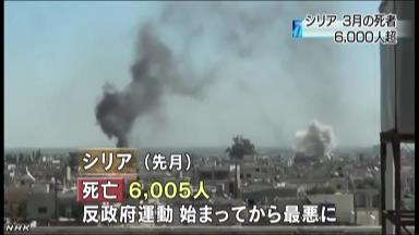 ３月に６００５人死亡＝月間で最悪－シリア