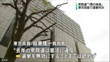 衆院選新潟1区無効訴訟 東京高裁「違憲」判断