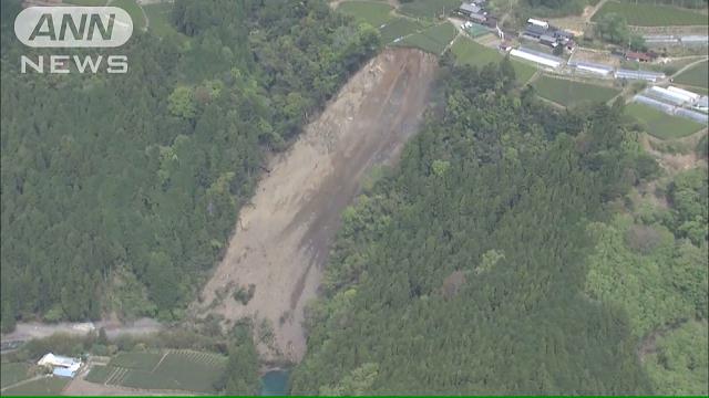 茶畑が“ごっそり” 地すべりで住民避難 - テレ朝News