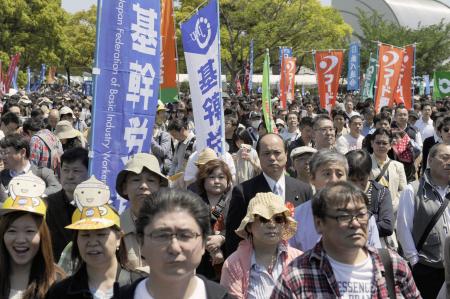 海江田氏メーデー参加“アベノミクス”に対決姿勢 - テレ朝News