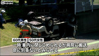 フェラーリに追突され橋から落下 乗用車の男性らけが