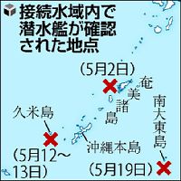 接続水域への中国潜水艦出没、“空母艦隊の要所”めぐる日米韓への威嚇