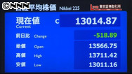 日経平均５１８円安 今年３番目の下げ幅