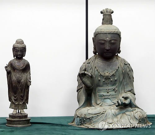 対馬の仏像窃盗、韓国の男３人に実刑判決