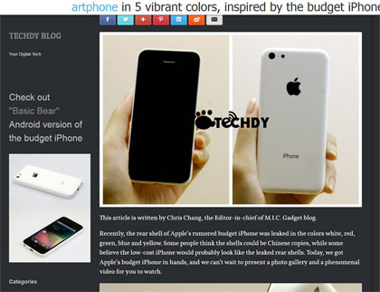噂のスマホを宣伝に活用、Techdyが廉価版iPhoneのAndroid版をいち早く販売