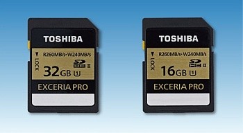 東芝、リード260MB/秒・ライト240MB/秒のUHS-II対応SDカード「EXCERIA」