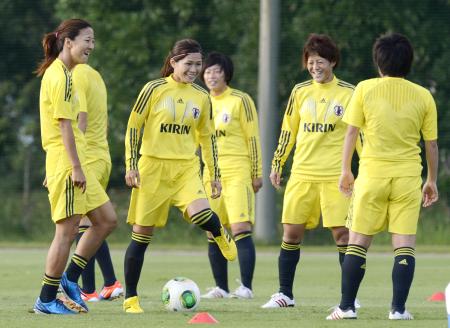 サッカー、なでしこ２日目の練習