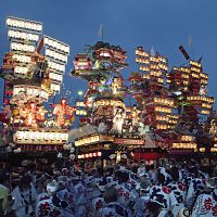 夕闇の中 集団顔見世、日田祇園 山鉾９基