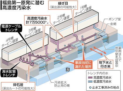 47NEWS ＞ 共同ニュース ＞ セシウム２３億ベクレルを検出 福島第１原発のトレンチ