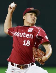 日本ハム戦でプロ野球タイ記録の開幕１５連勝を飾った楽天の田中将大投手＝２日、札幌ドーム