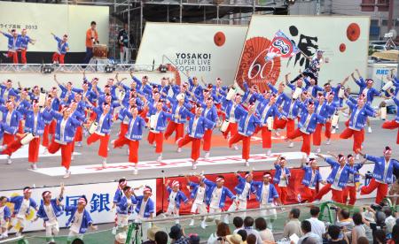 躍動・始動、土佐の夏 高知・よさこい祭り開幕