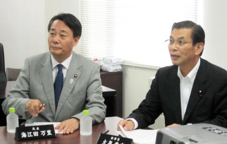 民主・海江田氏、首相のゴルフを批判 「危機意識ない」