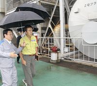 環境相が八丁原発電所視察