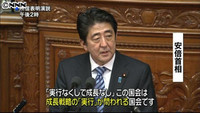 安倍首相が所信表明演説「意志の力」強調（東京都）