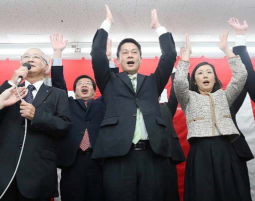 湯崎広島知事が再選 大差で大西氏破る