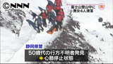 富士滑落、残る１人を発見、心肺停止状態